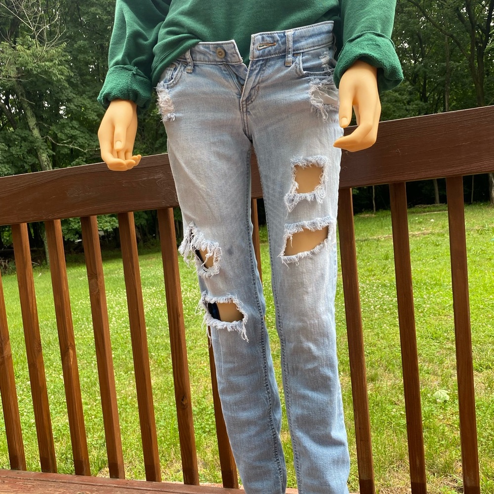 Hollister Bootcut Distressed Light Wash Jeans